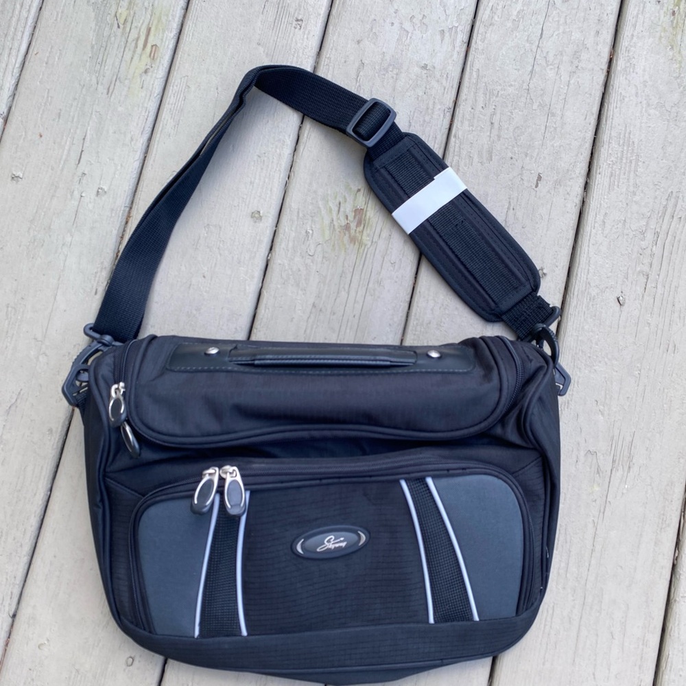 NEW Skyway - Black nylon overnight bag, Size: 25”W x 11”H x 7”D